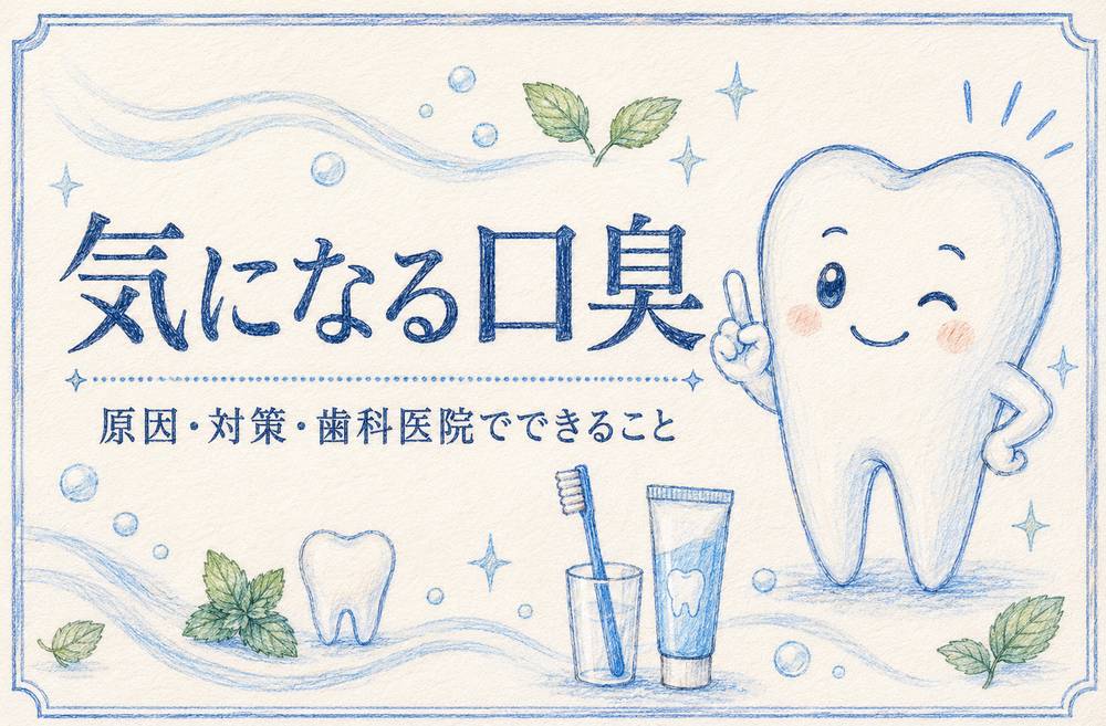 気になる口臭の原因と対策・歯科医院でできることの解説アイキャッチ画像
